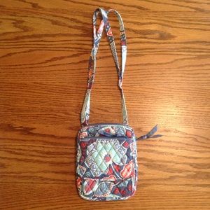 Vera Bradley Quilted Floral Patchwork Crossbody in Navy, Red & Light Blue